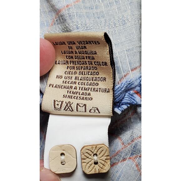 JAMAICA JAXX Shirt Men Sz 2XL 100% Silk Blue Tropical Leaves Hawaiian Camp Loop - Picture 7 of 9